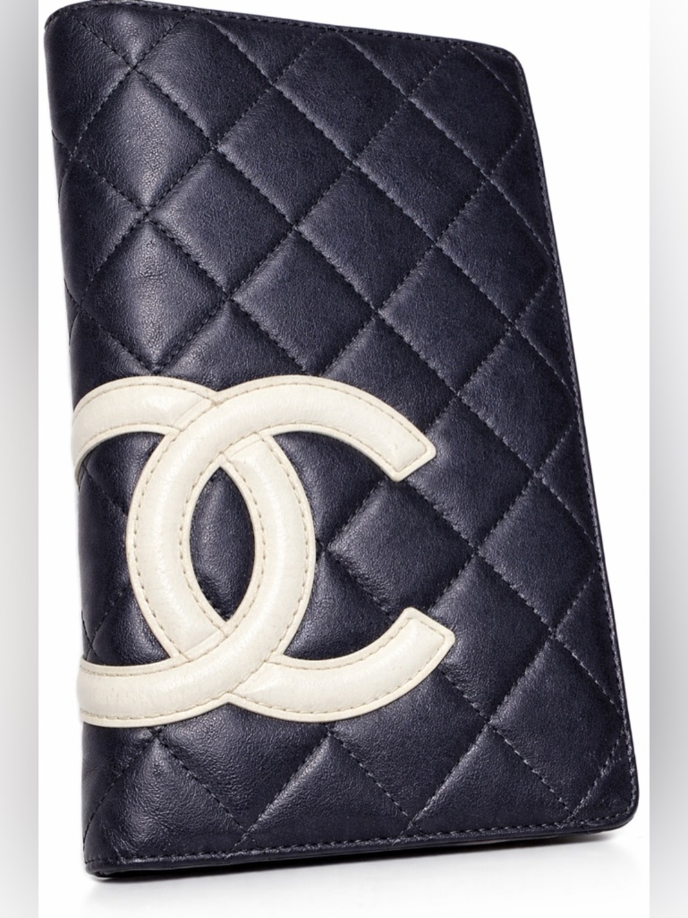 Chanel Quilted Long Wallet Black & White CC | Pink Interior | Authenticated